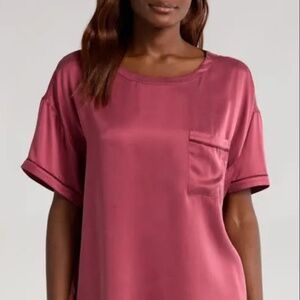 Lunya Washable Silk Piped Tee Short Set XL